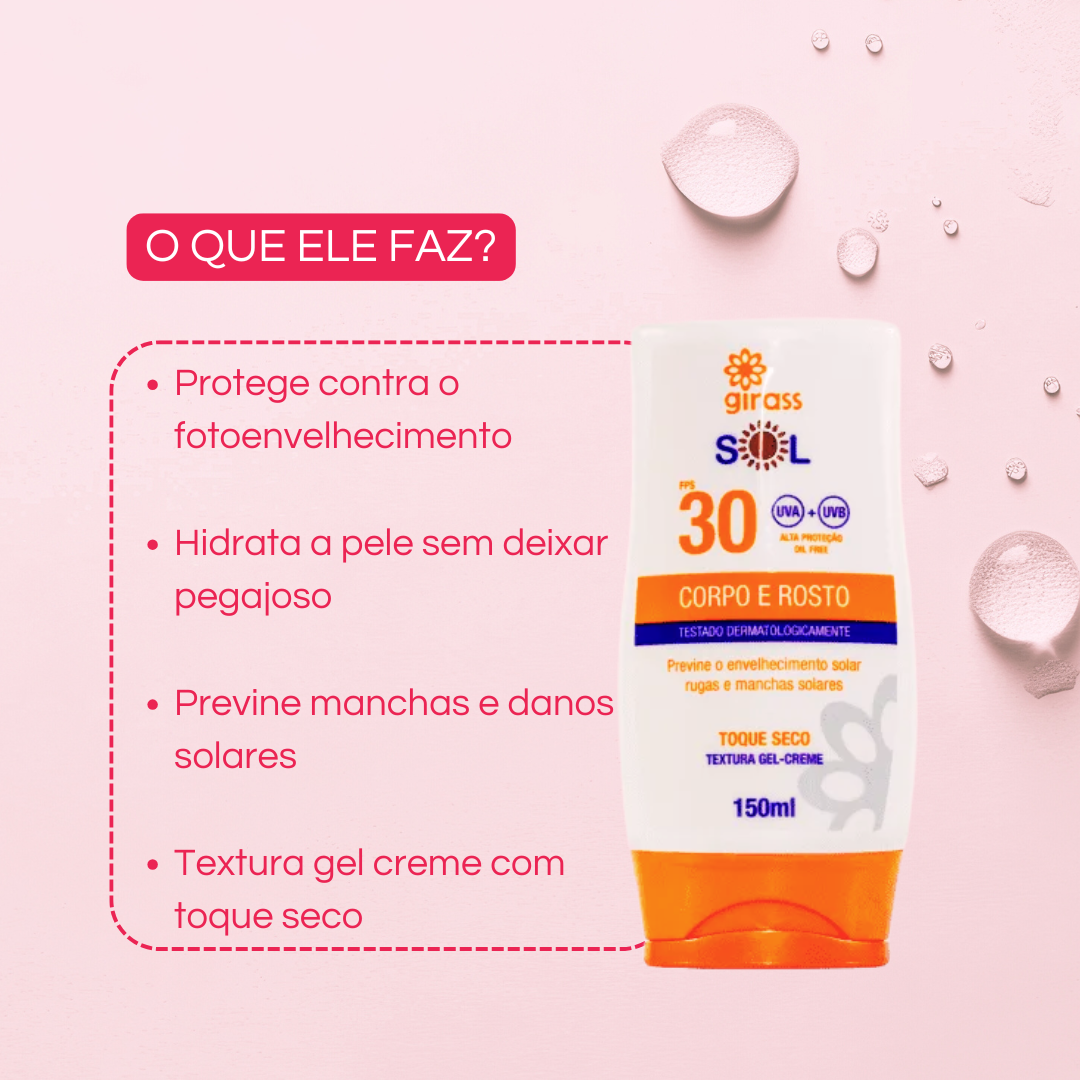 Protetor Solar Corpo e Rosto FPS30