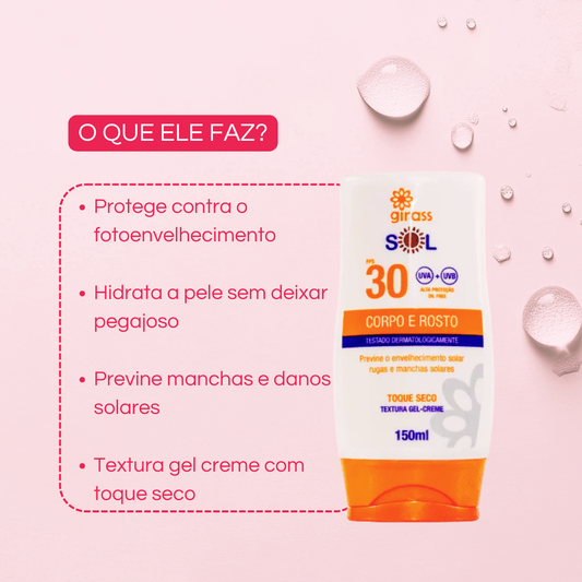 Protetor Solar Corpo e Rosto FPS30