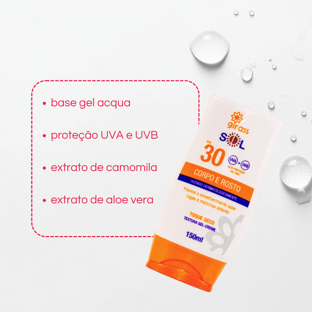 Protetor Solar Corpo e Rosto FPS30