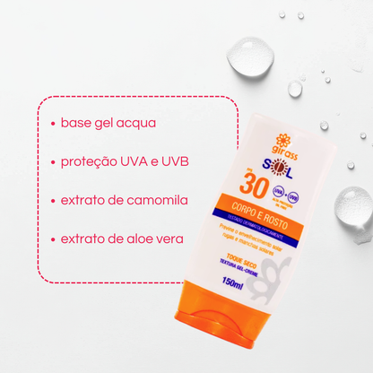 Protetor Solar Corpo e Rosto FPS30