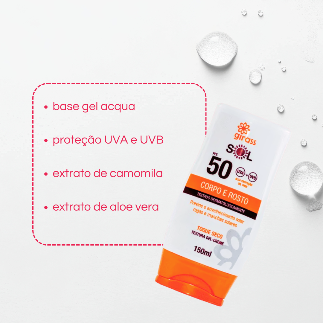 Protetor Solar Corpo e Rosto FPS50